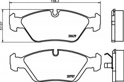 HELLA PAGID 8db355006511 -  Комплект тормозных колодок, дисковый тормоз